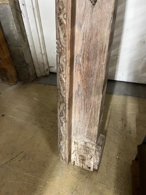 A Georgian carved pine fire surround, width 143cm, height 135cm (aperture width 96cm, height 105cm)